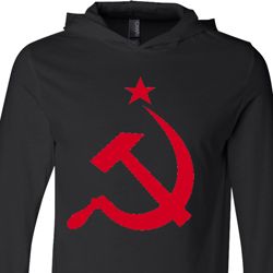 Mens Soviet Shirt Red Hammer And Sickle Lightweight Hoodie Tee T-Shirt