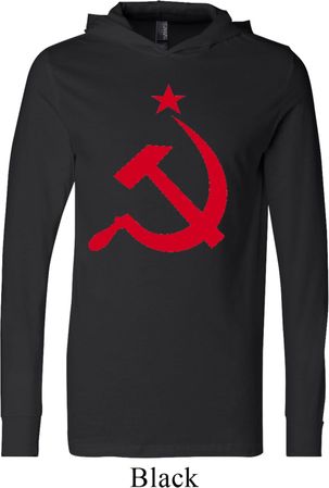 Mens Soviet Shirt Red Hammer And Sickle Lightweight Hoodie Tee T-Shirt