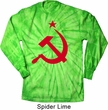 Mens Soviet Shirt Red Hammer And Sickle Long Sleeve Tie Dye Tee