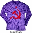 Mens Soviet Shirt Red Hammer And Sickle Long Sleeve Tie Dye Tee