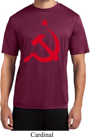 Mens Soviet Shirt Red Hammer And Sickle Moisture Wicking Tee T-Shirt
