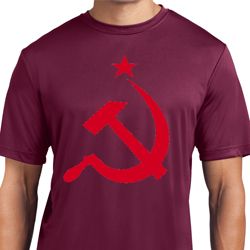 Mens Soviet Shirt Red Hammer And Sickle Moisture Wicking Tee T-Shirt