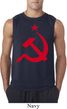 Mens Soviet Shirt Red Hammer And Sickle Sleeveless Tee T-Shirt
