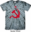 Mens Soviet Shirt Red Hammer And Sickle Spider Tie Dye Tee T-shirt