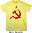 Mens Soviet Shirt Red Hammer And Sickle Spider Tie Dye Tee T-shirt