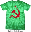 Mens Soviet Shirt Red Hammer And Sickle Spider Tie Dye Tee T-shirt