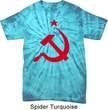 Mens Soviet Shirt Red Hammer And Sickle Spider Tie Dye Tee T-shirt