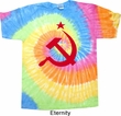 Mens Soviet Shirt Red Hammer And Sickle Tie Dye Tee T-shirt