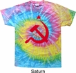 Mens Soviet Shirt Red Hammer And Sickle Tie Dye Tee T-shirt