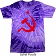 Mens Soviet Shirt Red Hammer And Sickle Tie Dye Tee T-shirt