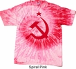 Mens Soviet Shirt Red Hammer And Sickle Tie Dye Tee T-shirt