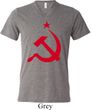 Mens Soviet Shirt Red Hammer And Sickle Tri Blend V-neck Tee T-Shirt