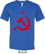 Mens Soviet Shirt Red Hammer And Sickle Tri Blend V-neck Tee T-Shirt
