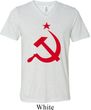 Mens Soviet Shirt Red Hammer And Sickle Tri Blend V-neck Tee T-Shirt