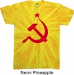Mens Soviet Shirt Red Hammer And Sickle Twist Tie Dye Tee T-shirt