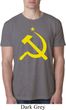 Mens Soviet Shirt Yellow Hammer And Sickle Burnout Tee T-Shirt