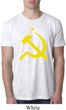 Mens Soviet Shirt Yellow Hammer And Sickle Burnout Tee T-Shirt