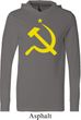 Mens Soviet Shirt Yellow Hammer And Sickle Lightweight Hoodie Tee