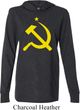 Mens Soviet Shirt Yellow Hammer And Sickle Lightweight Hoodie Tee