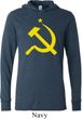 Mens Soviet Shirt Yellow Hammer And Sickle Lightweight Hoodie Tee