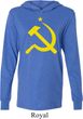 Mens Soviet Shirt Yellow Hammer And Sickle Lightweight Hoodie Tee