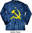 Mens Soviet Shirt Yellow Hammer And Sickle Long Sleeve Tie Dye Tee