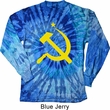 Mens Soviet Shirt Yellow Hammer And Sickle Long Sleeve Tie Dye Tee