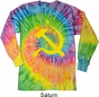 Mens Soviet Shirt Yellow Hammer And Sickle Long Sleeve Tie Dye Tee