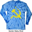 Mens Soviet Shirt Yellow Hammer And Sickle Long Sleeve Tie Dye Tee