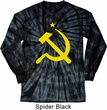 Mens Soviet Shirt Yellow Hammer And Sickle Long Sleeve Tie Dye Tee