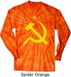 Mens Soviet Shirt Yellow Hammer And Sickle Long Sleeve Tie Dye Tee