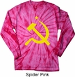 Mens Soviet Shirt Yellow Hammer And Sickle Long Sleeve Tie Dye Tee