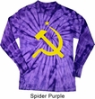 Mens Soviet Shirt Yellow Hammer And Sickle Long Sleeve Tie Dye Tee