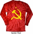 Mens Soviet Shirt Yellow Hammer And Sickle Long Sleeve Tie Dye Tee