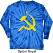 Mens Soviet Shirt Yellow Hammer And Sickle Long Sleeve Tie Dye Tee