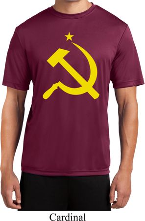 Mens Soviet Shirt Yellow Hammer And Sickle Moisture Wicking Tee