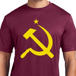 Mens Soviet Shirt Yellow Hammer And Sickle Moisture Wicking Tee