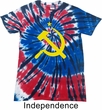 Mens Soviet Shirt Yellow Hammer And Sickle Patriotic Tie Dye Tee