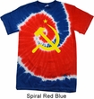 Mens Soviet Shirt Yellow Hammer And Sickle Patriotic Tie Dye Tee