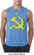 Mens Soviet Shirt Yellow Hammer And Sickle Sleeveless Tee T-Shirt