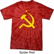 Mens Soviet Shirt Yellow Hammer And Sickle Spider Tie Dye Tee T-shirt