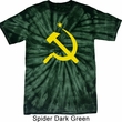 Mens Soviet Shirt Yellow Hammer And Sickle Spider Tie Dye Tee T-shirt