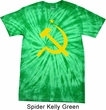 Mens Soviet Shirt Yellow Hammer And Sickle Spider Tie Dye Tee T-shirt