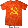 Mens Soviet Shirt Yellow Hammer And Sickle Spider Tie Dye Tee T-shirt