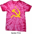 Mens Soviet Shirt Yellow Hammer And Sickle Spider Tie Dye Tee T-shirt