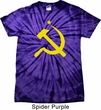 Mens Soviet Shirt Yellow Hammer And Sickle Spider Tie Dye Tee T-shirt