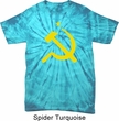 Mens Soviet Shirt Yellow Hammer And Sickle Spider Tie Dye Tee T-shirt