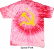 Mens Soviet Shirt Yellow Hammer And Sickle Tie Dye Tee T-shirt