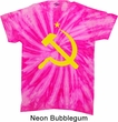 Mens Soviet Shirt Yellow Hammer And Sickle Twist Tie Dye Tee T-shirt