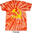 Mens Soviet Shirt Yellow Hammer And Sickle Twist Tie Dye Tee T-shirt